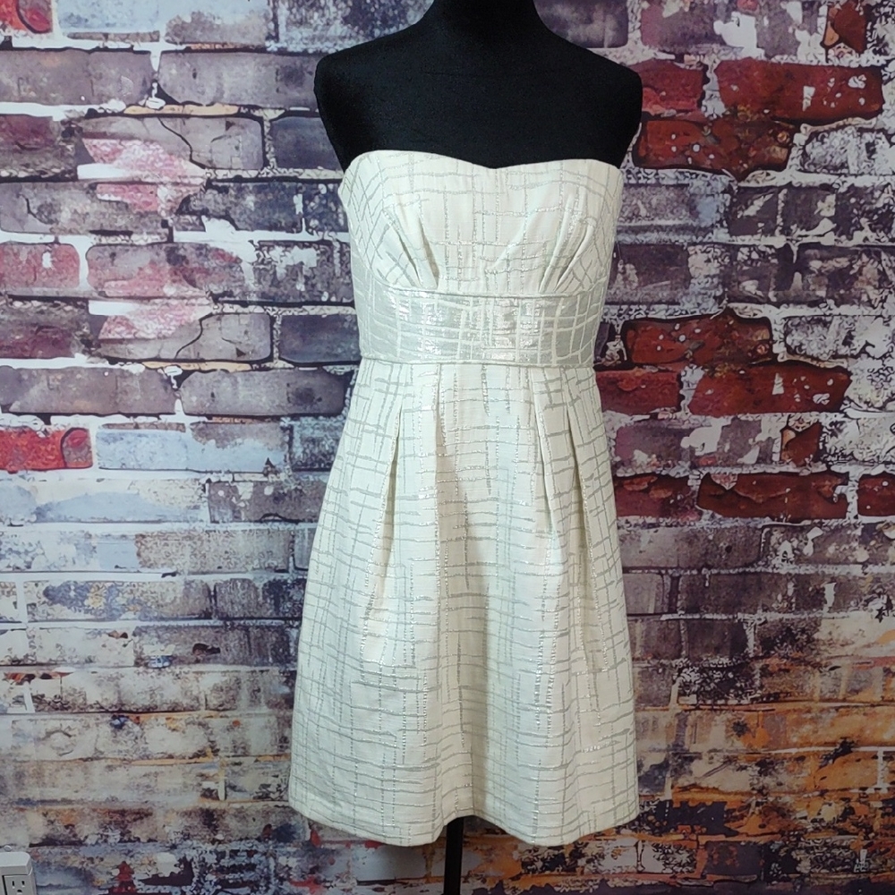 BCBG Max Azria "Trudy" Strapless Jacquard Dress